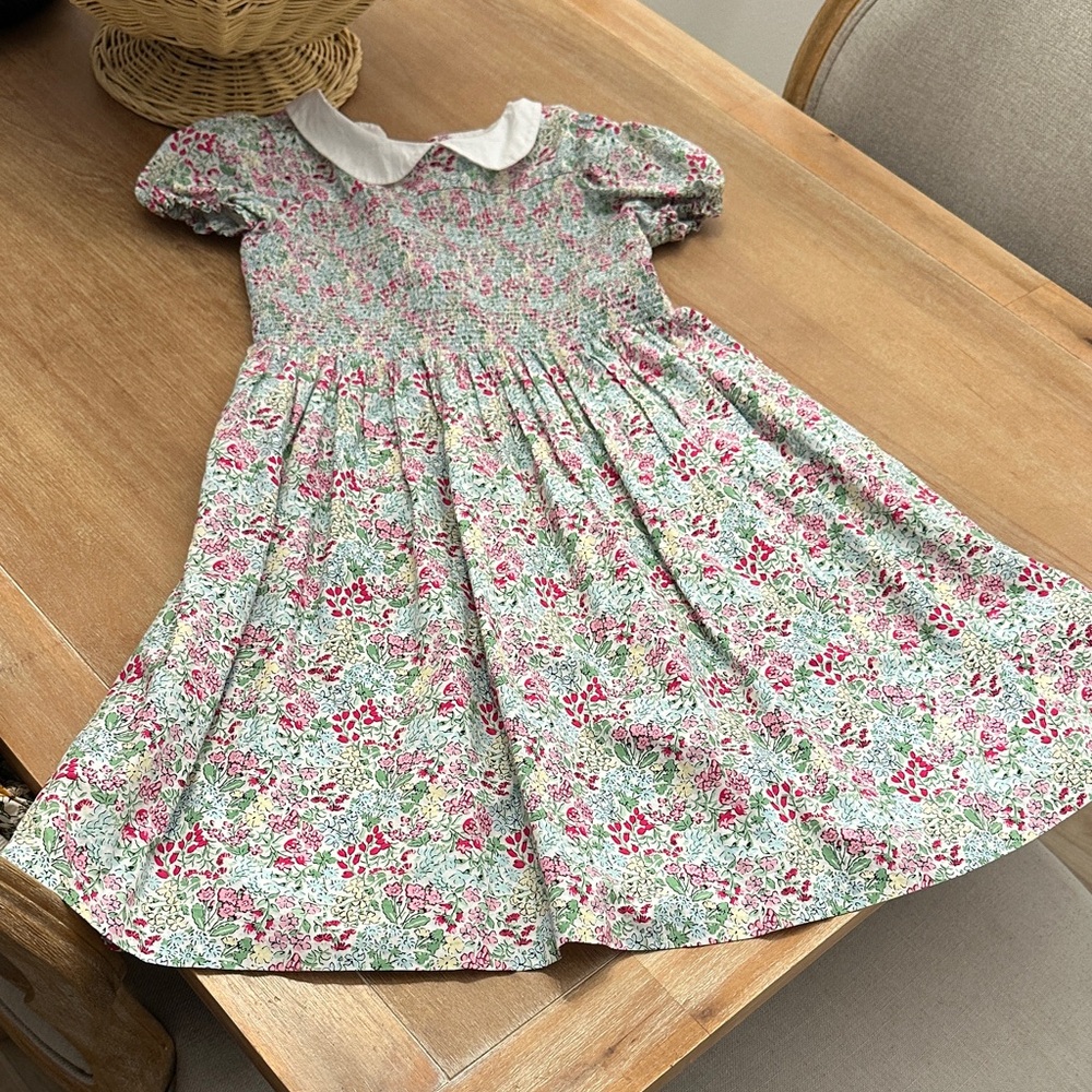 Janie and Jack Floral Dress with White Collar